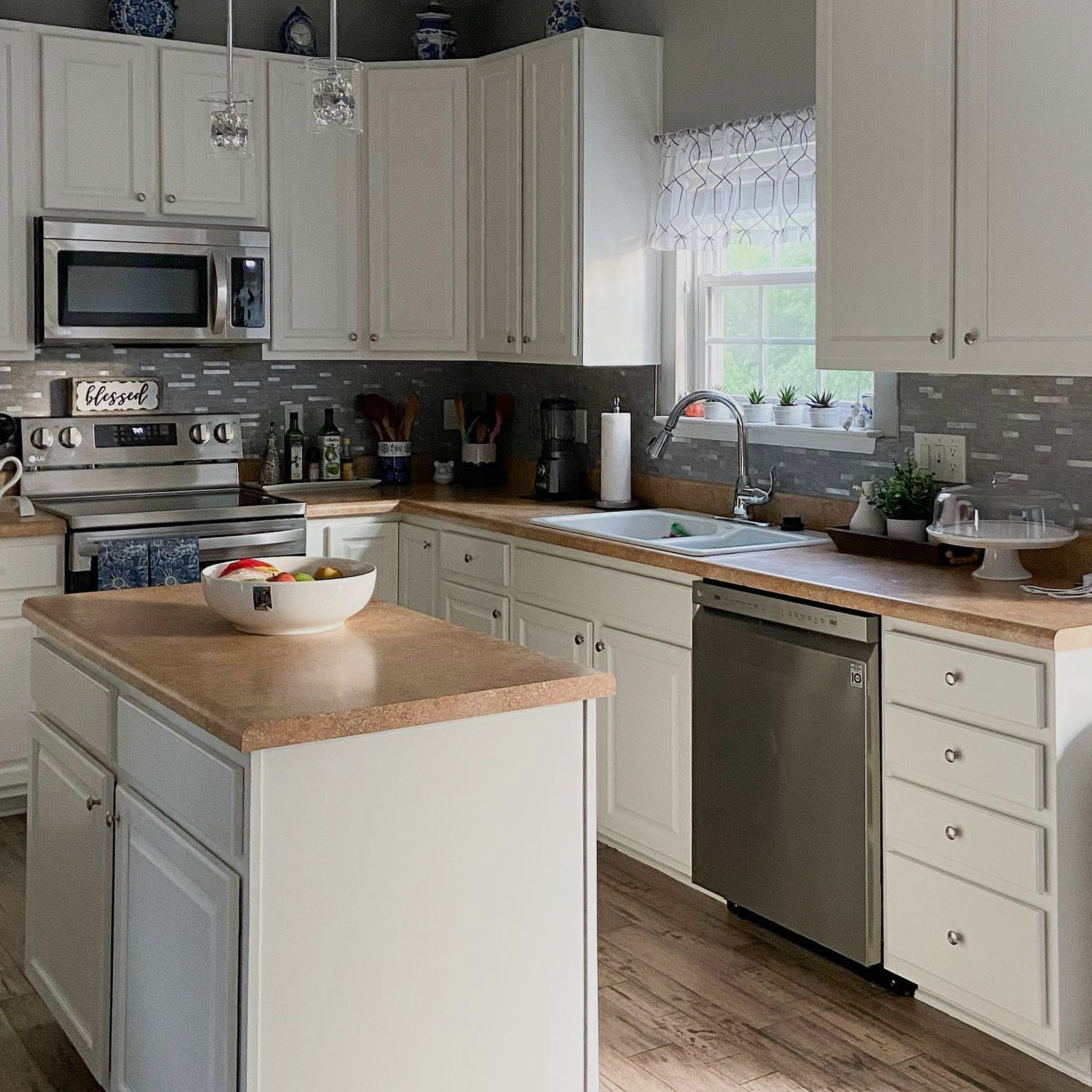 Residential Kitchen Cabinets Refinished By Lets Upgrade Painting Team