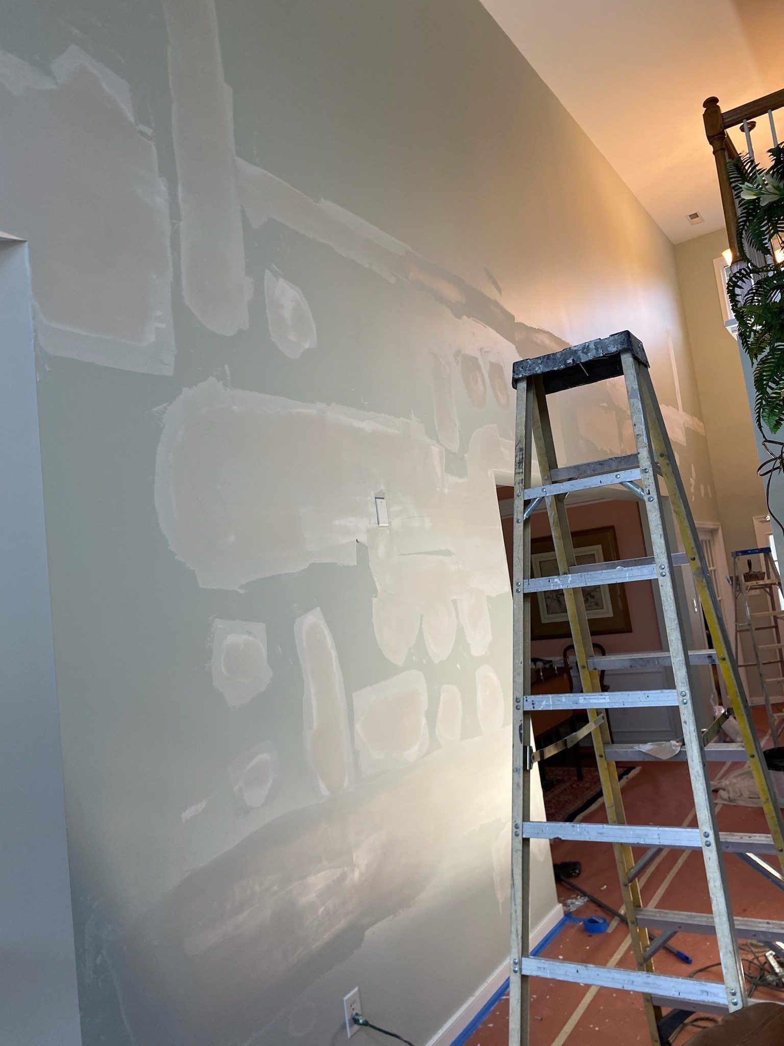 Drywall Patches On A Wall Ready For Sanding