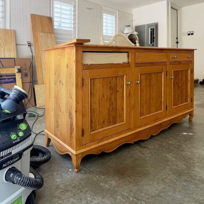Close Up Wood Look Kitchen Cabinet Bare Wood