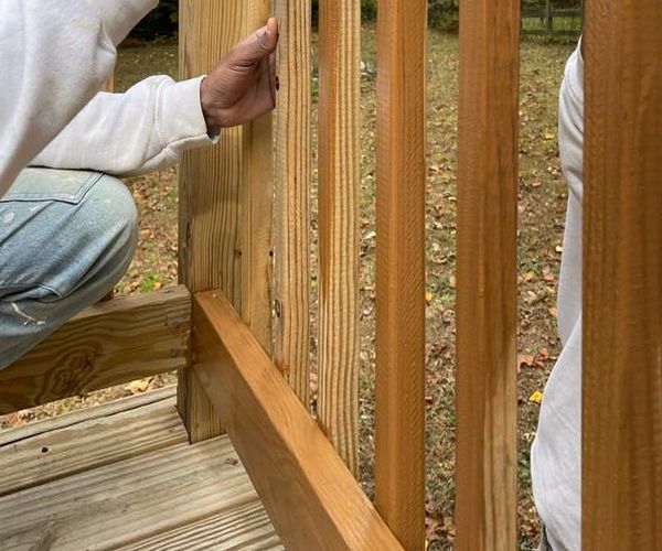 Refinishing Deck Rainling Spindles With New