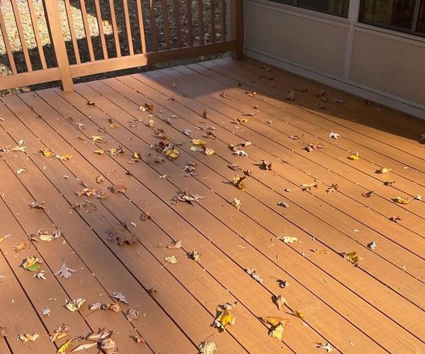 After Photo Of Recently Stained Deck Boards In The Sun