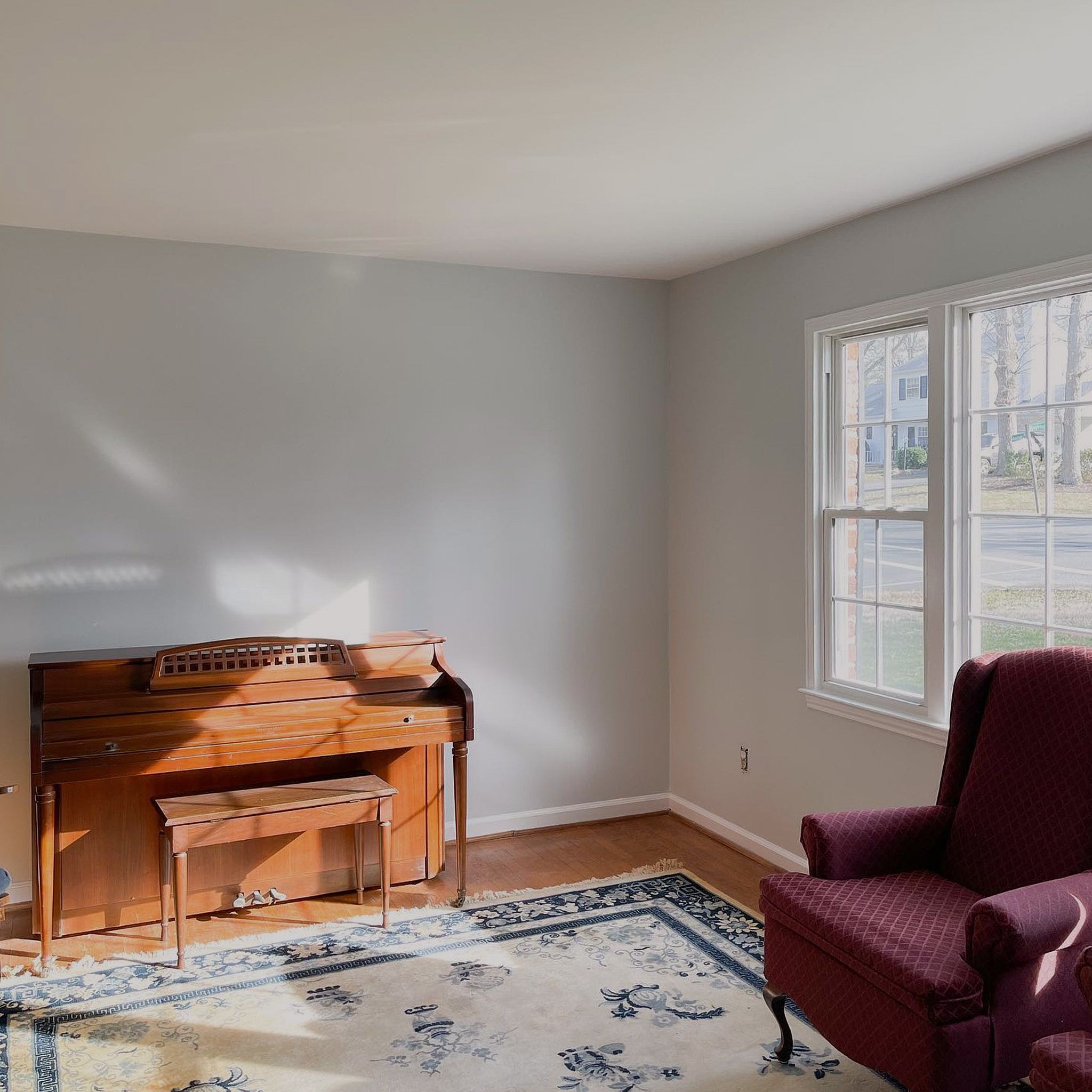 After Photo Living Room Painted Wall And Wallpaper Removed