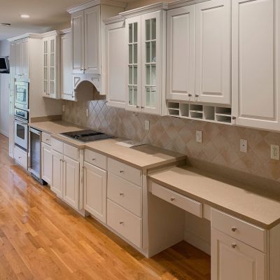 Cabinet Refinishing With White Look