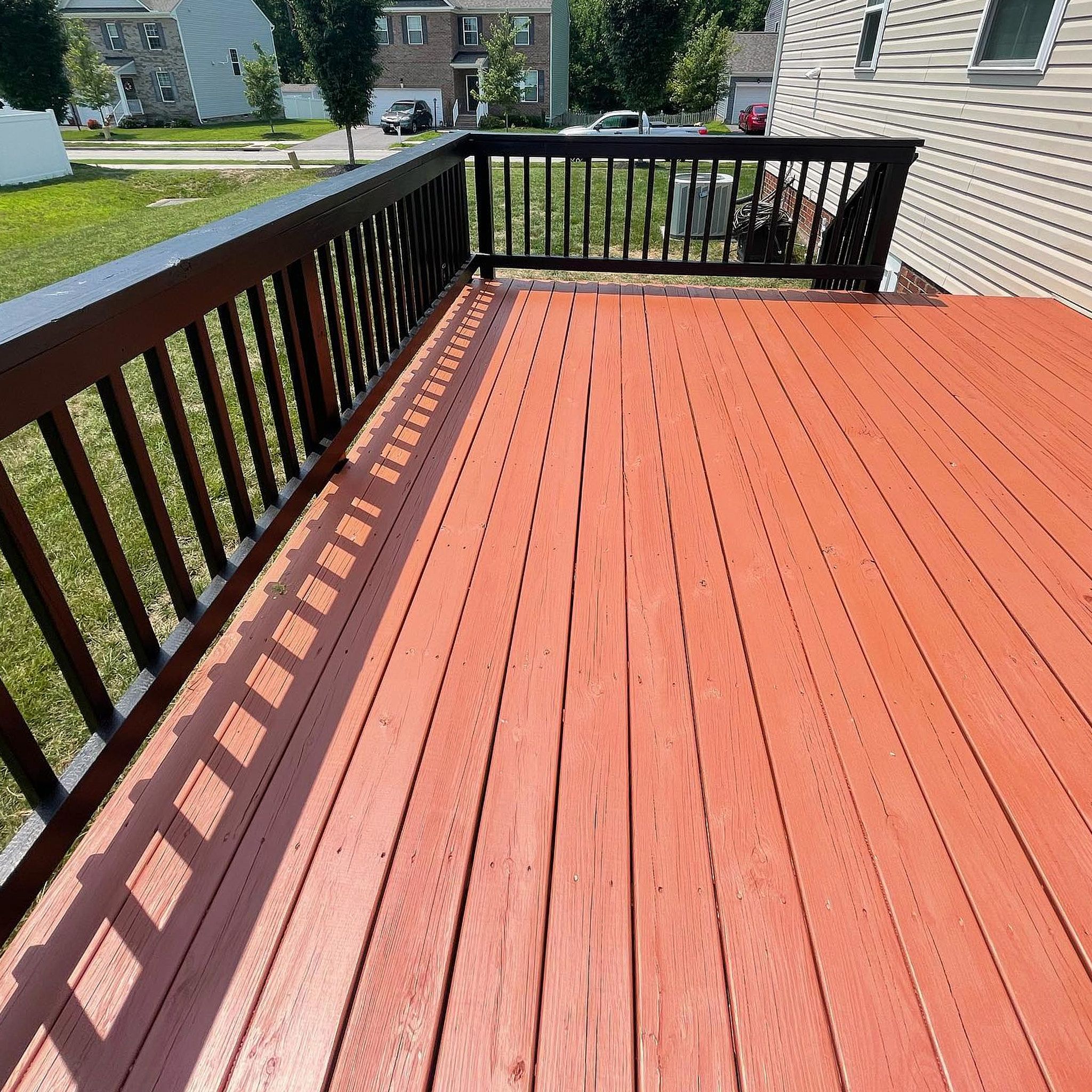 Residential Deck After Staining Solid With Top View