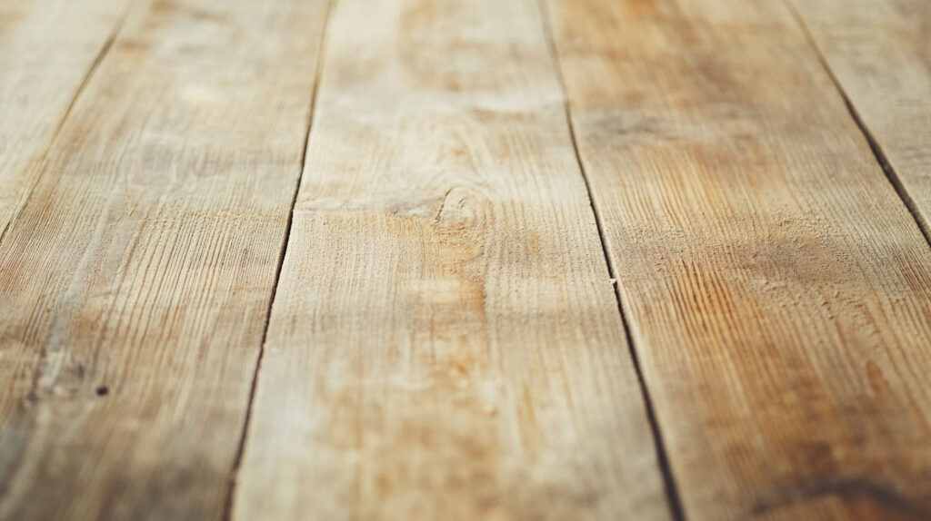 Recently Sanded Table Top Made Of Wooden Boards With Tung Oil Coating